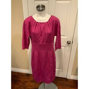 Trina Turk Purple Pleated Neck Sheath Dress, Size 10